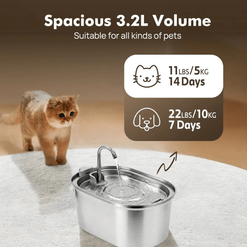 PawSerenity™ Calming Stainless Steel Automatic Water Fountain