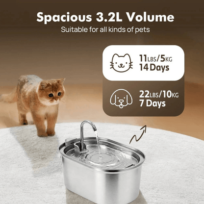 PawSerenity™ Calming Stainless Steel Automatic Water Fountain
