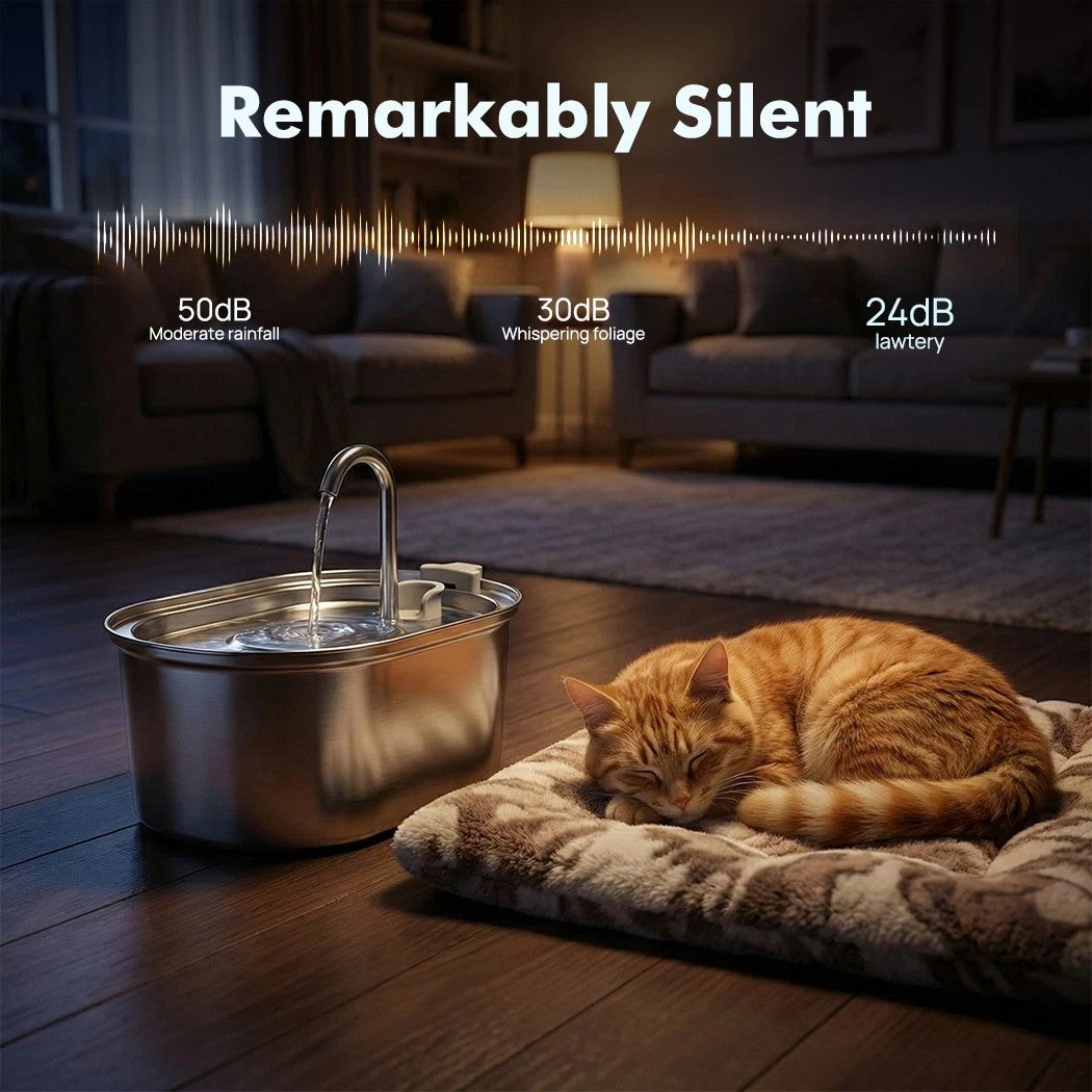 PawSerenity™ Calming Stainless Steel Automatic Water Fountain