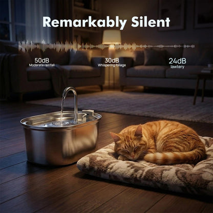 PawSerenity™ Calming Stainless Steel Automatic Water Fountain